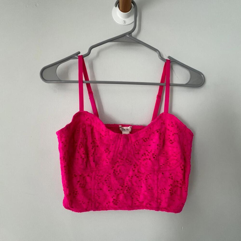 Bright Pink Decree Crop Top - Size M